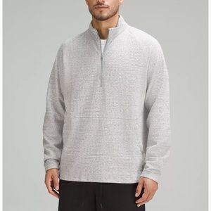 Lululemon Mens At Ease Zip - size XXL - Heathered Melody Light Grey/Black